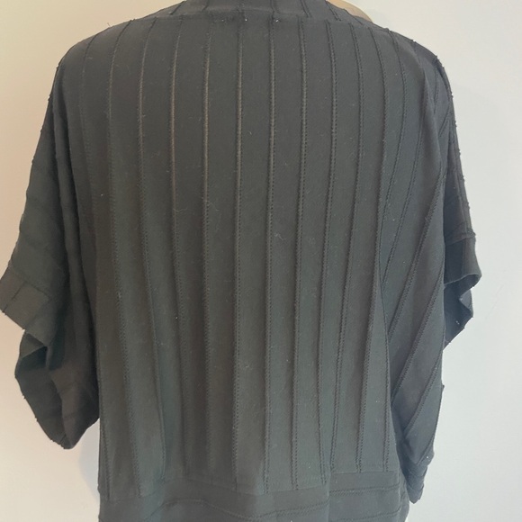 Umgee Black Oversized Short Sleeve Top V neck Cropped Ribbed boxy top Y2K 90s - Picture 6 of 11